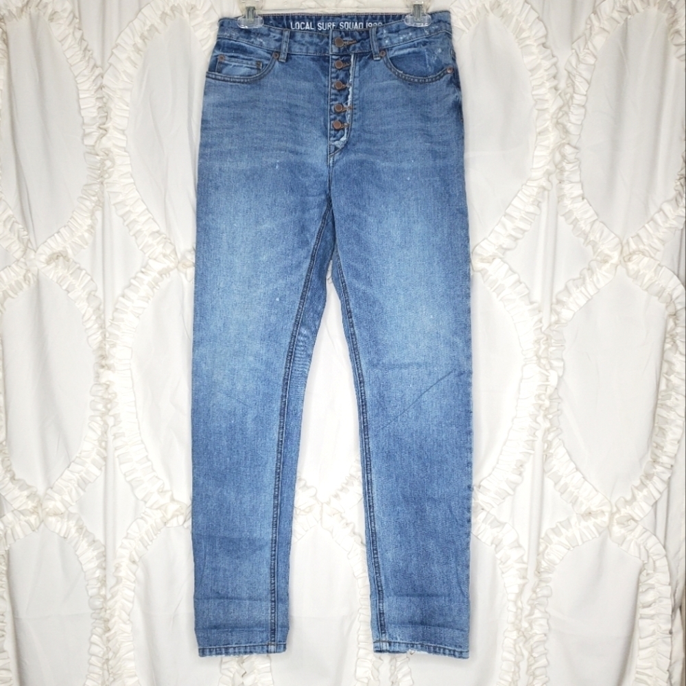 Roxy Straight Leg Button Fly Jeans 26